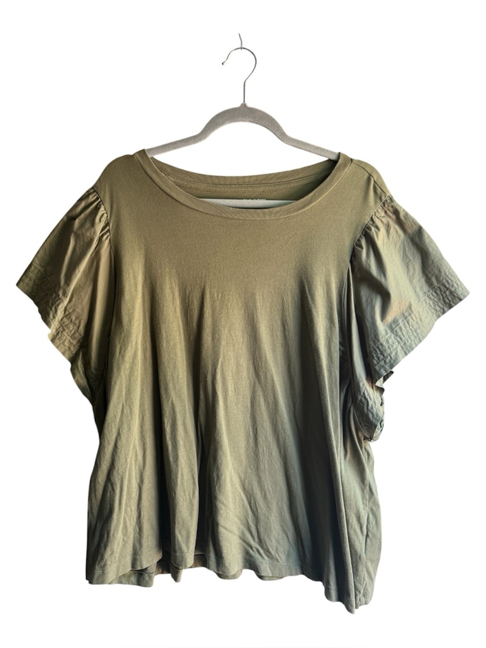 Old Navy Olive Green Short Sleeve Ruffle Tee NWOT